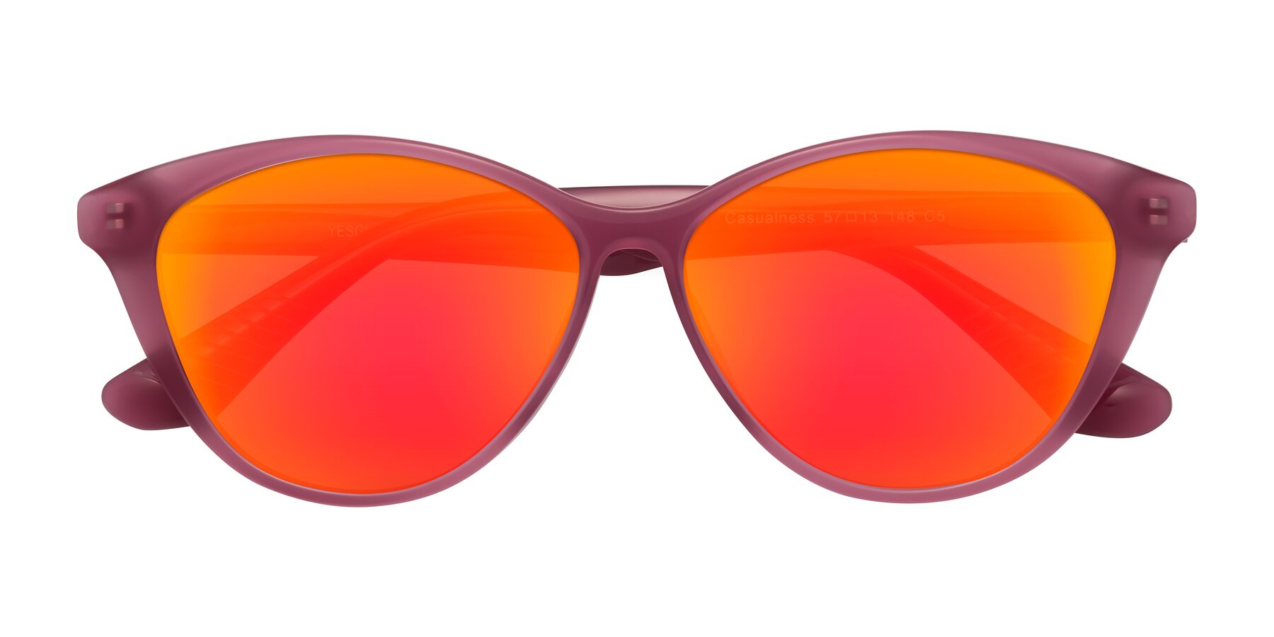 Folded Front of Casualness in Pink with Red Gold Mirrored Lenses