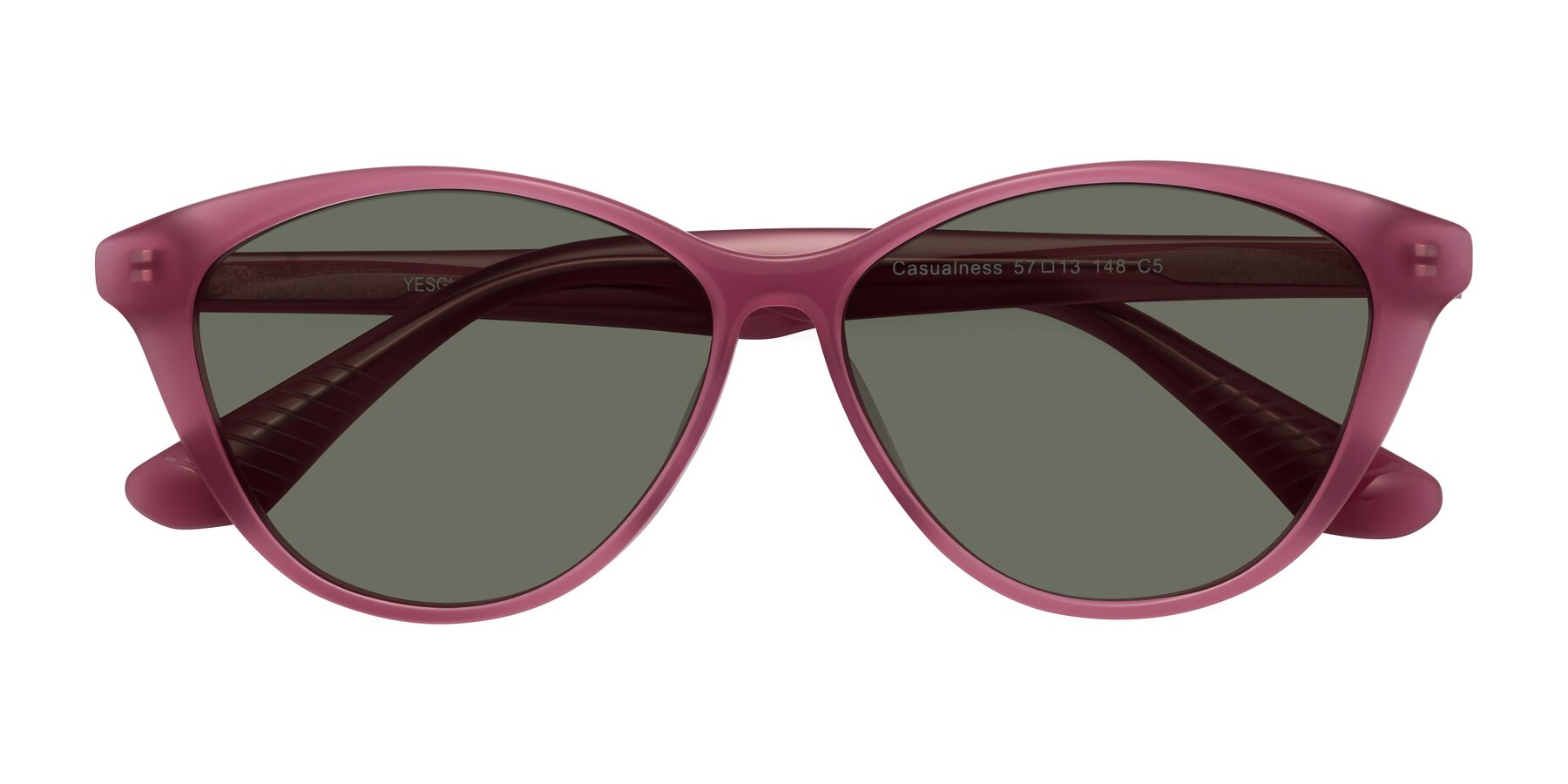 Folded Front of Casualness in Pink with Gray Polarized Lenses