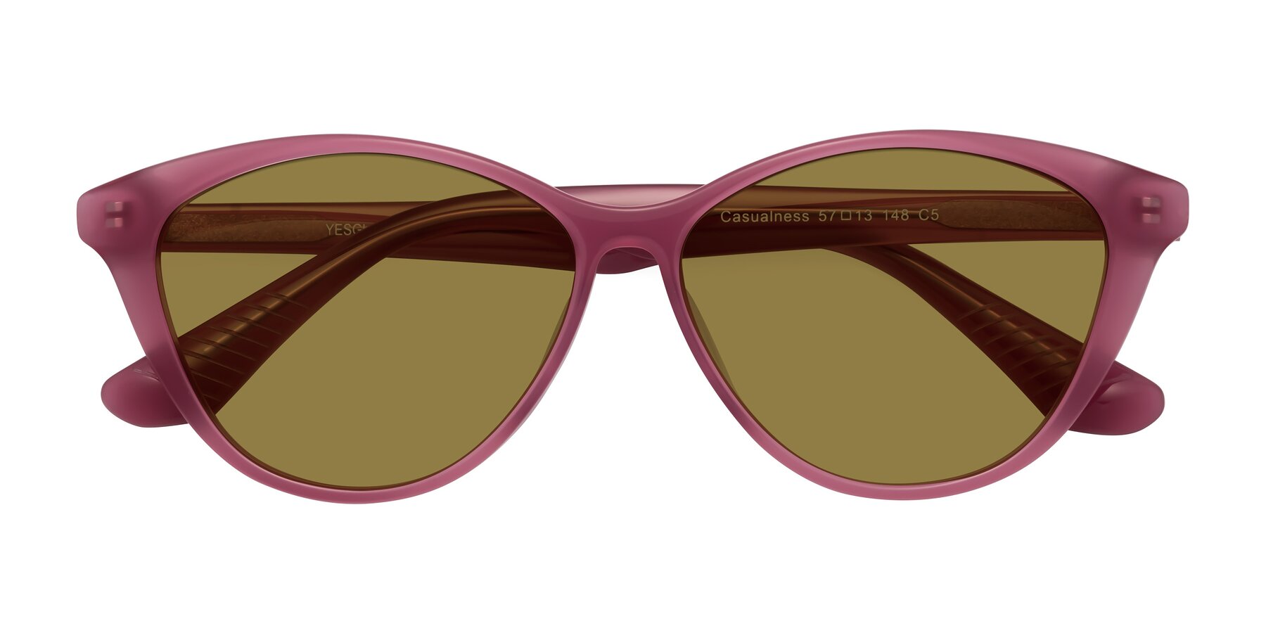 Folded Front of Casualness in Pink with Brown Polarized Lenses