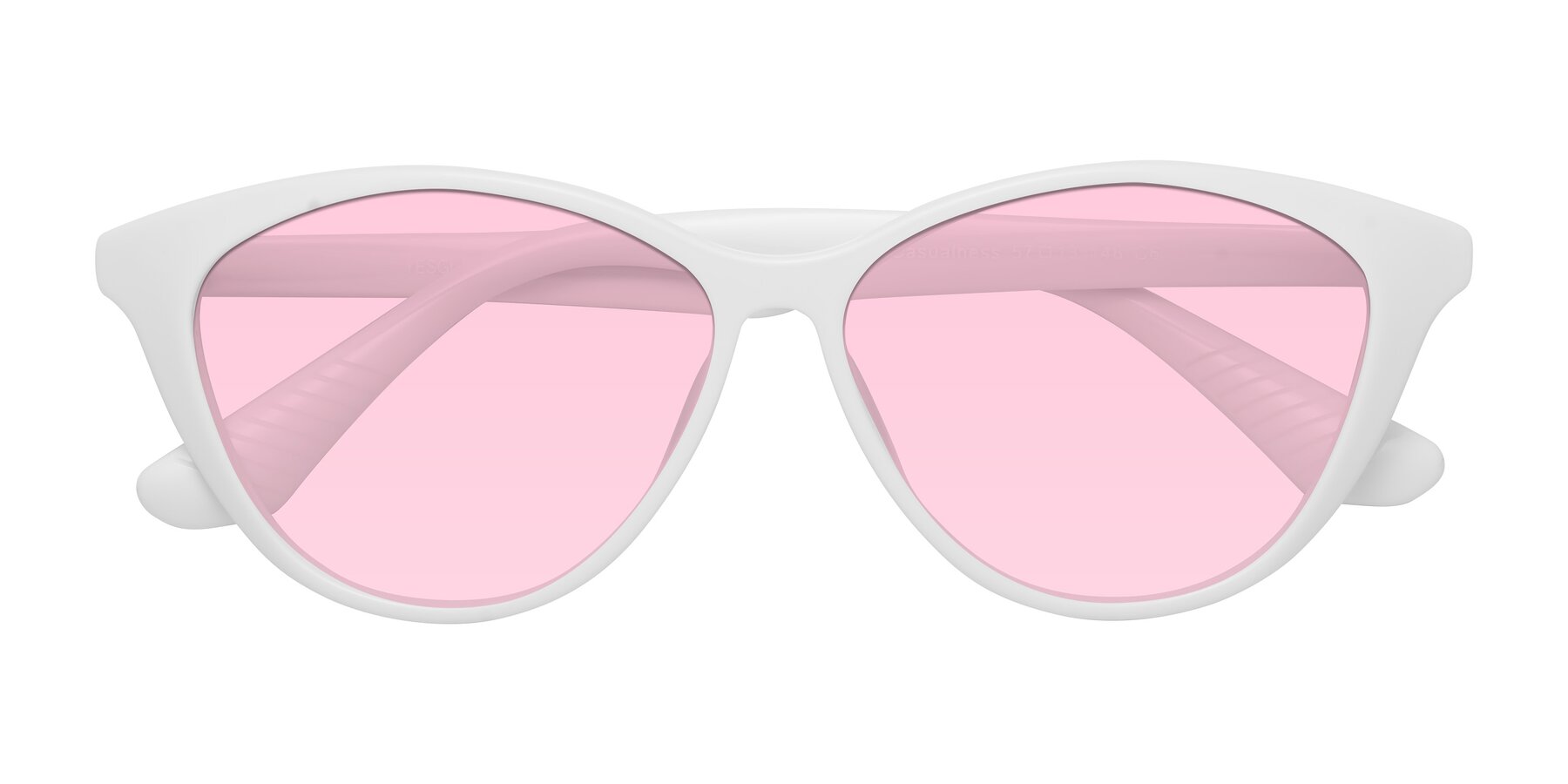 Folded Front of Casualness in Milky White with Light Pink Tinted Lenses