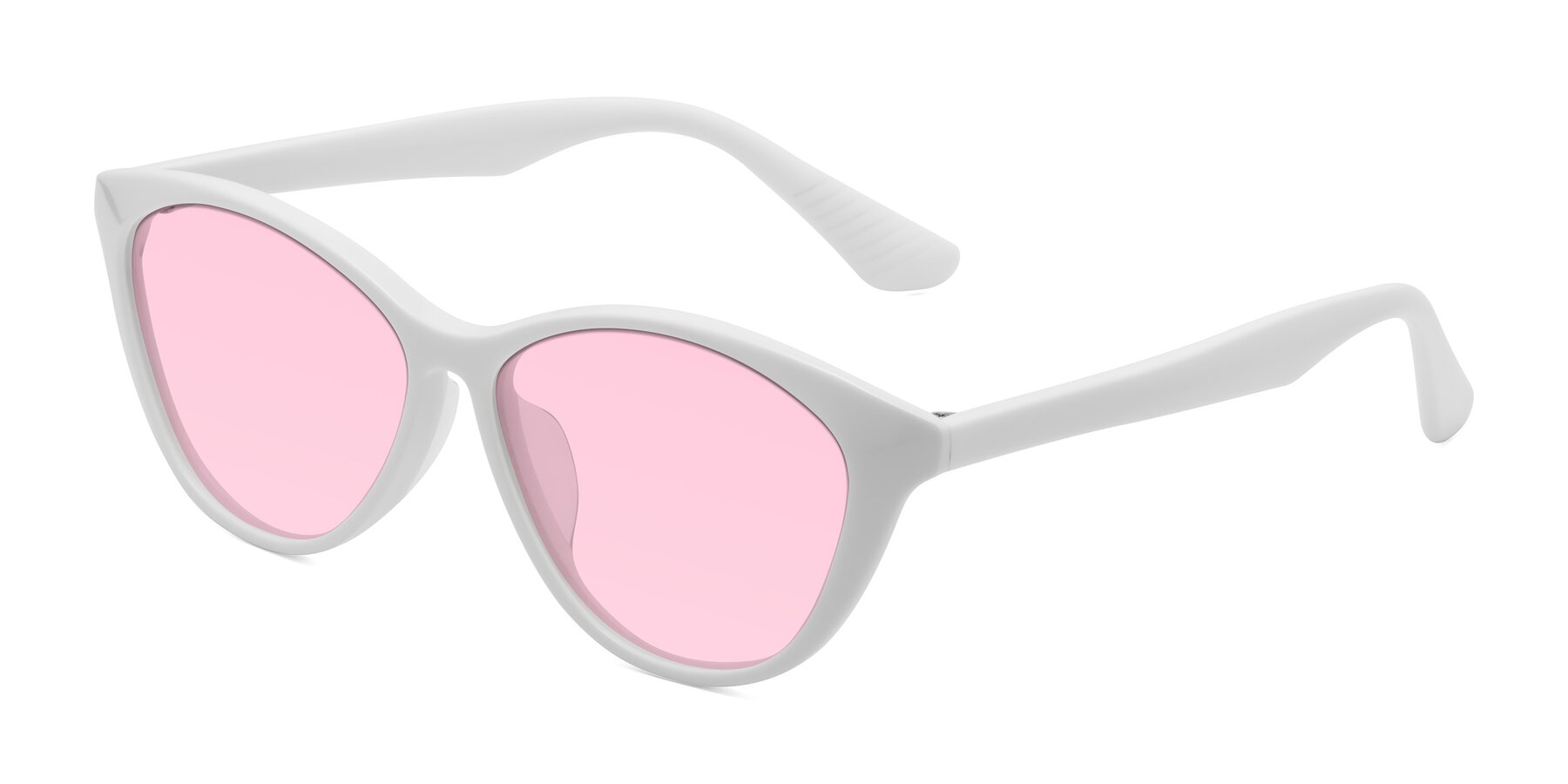 Angle of Casualness in Milky White with Light Pink Tinted Lenses