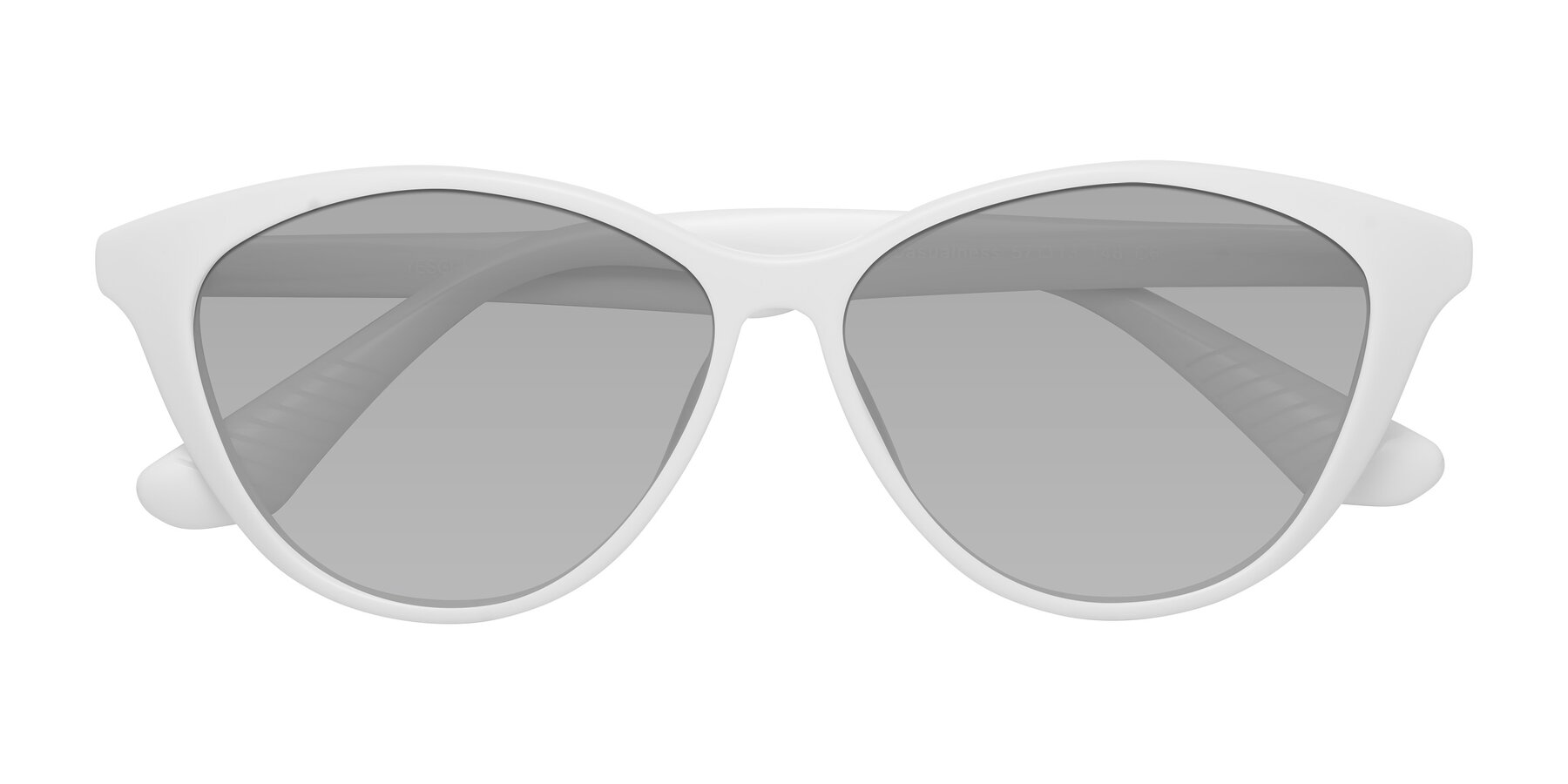 Folded Front of Casualness in Milky White with Light Gray Tinted Lenses