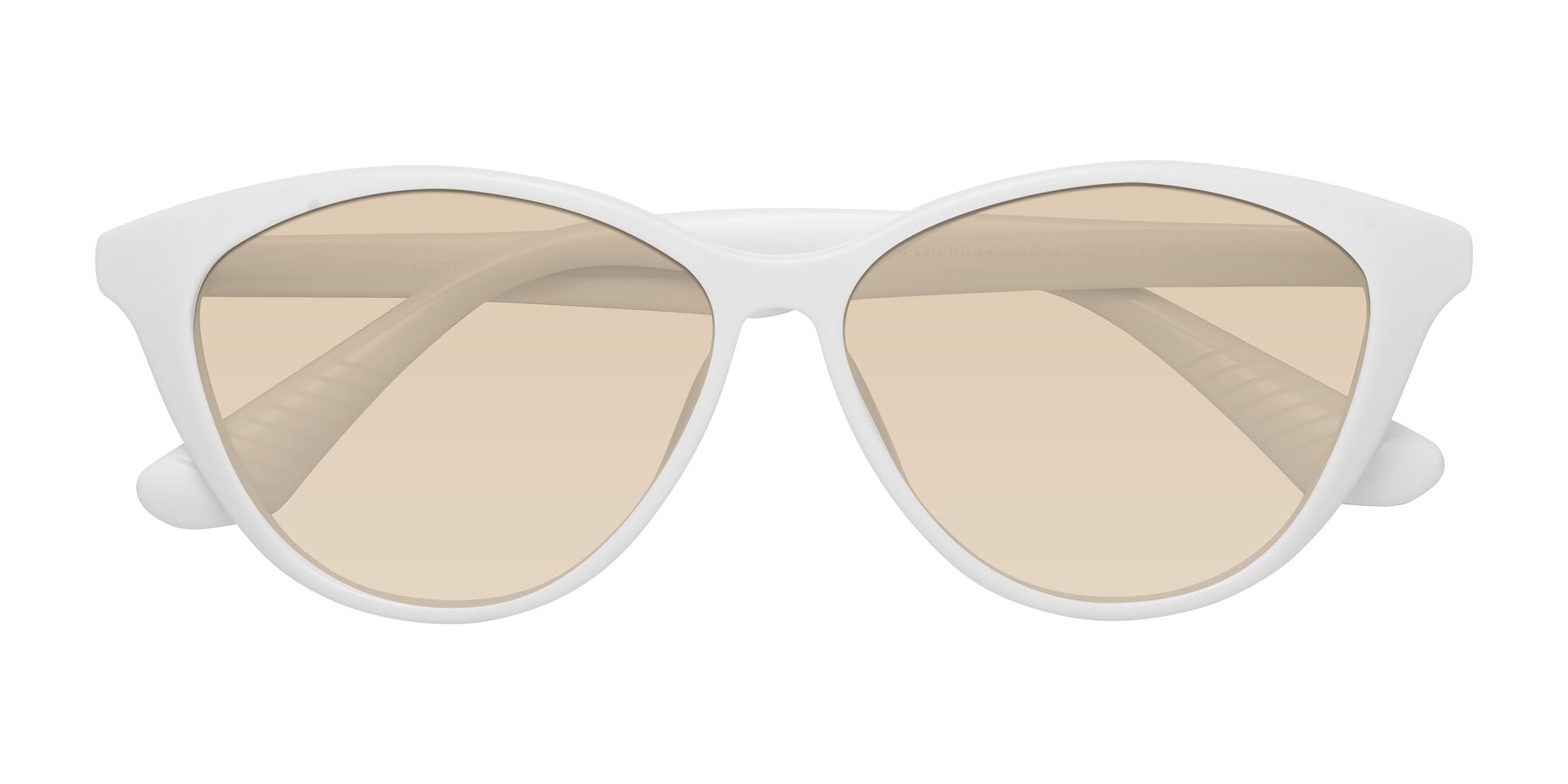 Folded Front of Casualness in Milky White with Light Brown Tinted Lenses