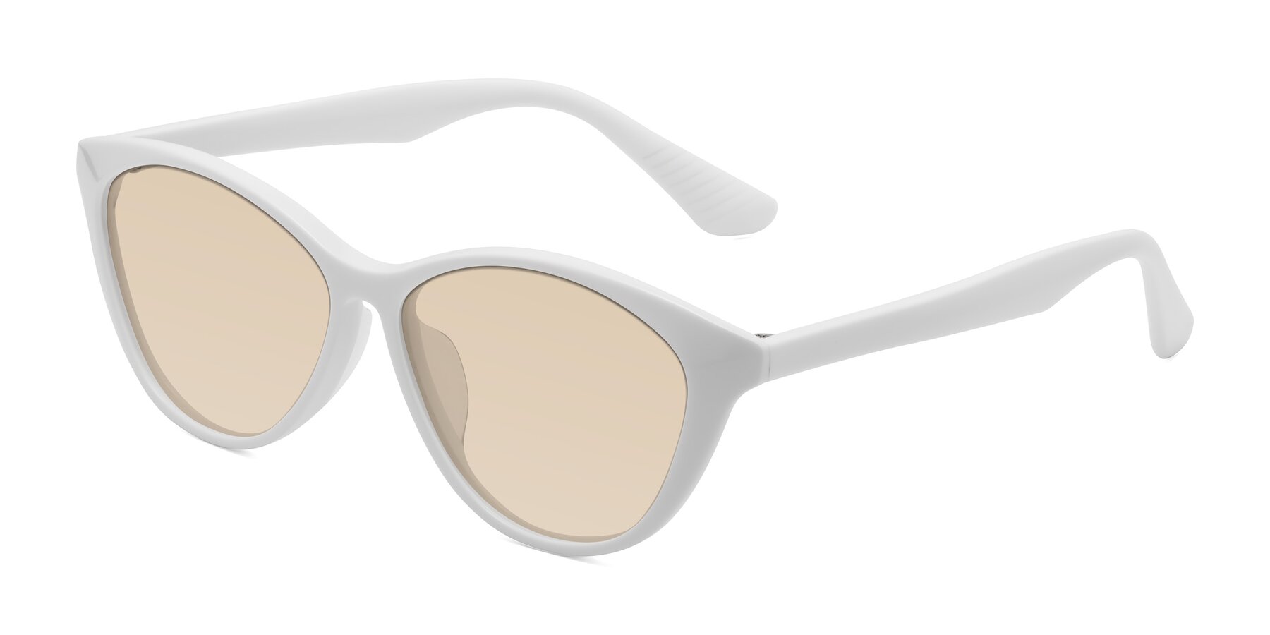 Angle of Casualness in Milky White with Light Brown Tinted Lenses