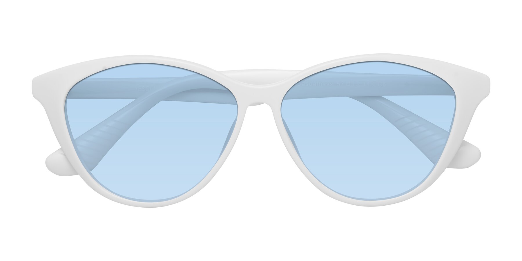 Folded Front of Casualness in Milky White with Light Blue Tinted Lenses