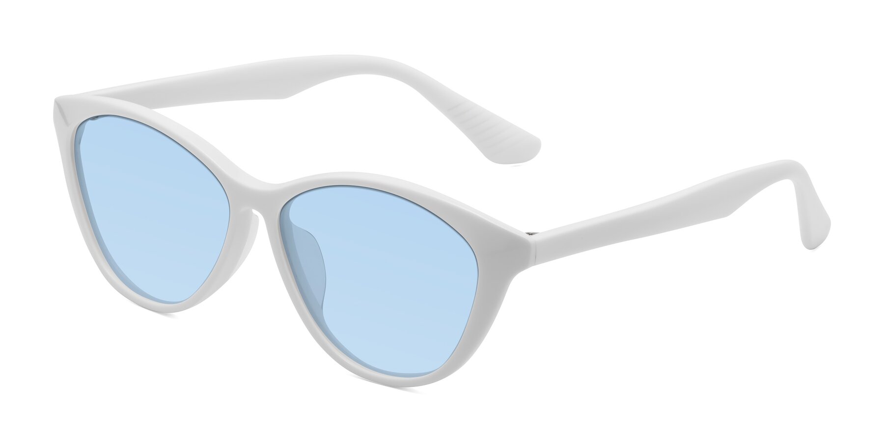 Angle of Casualness in Milky White with Light Blue Tinted Lenses