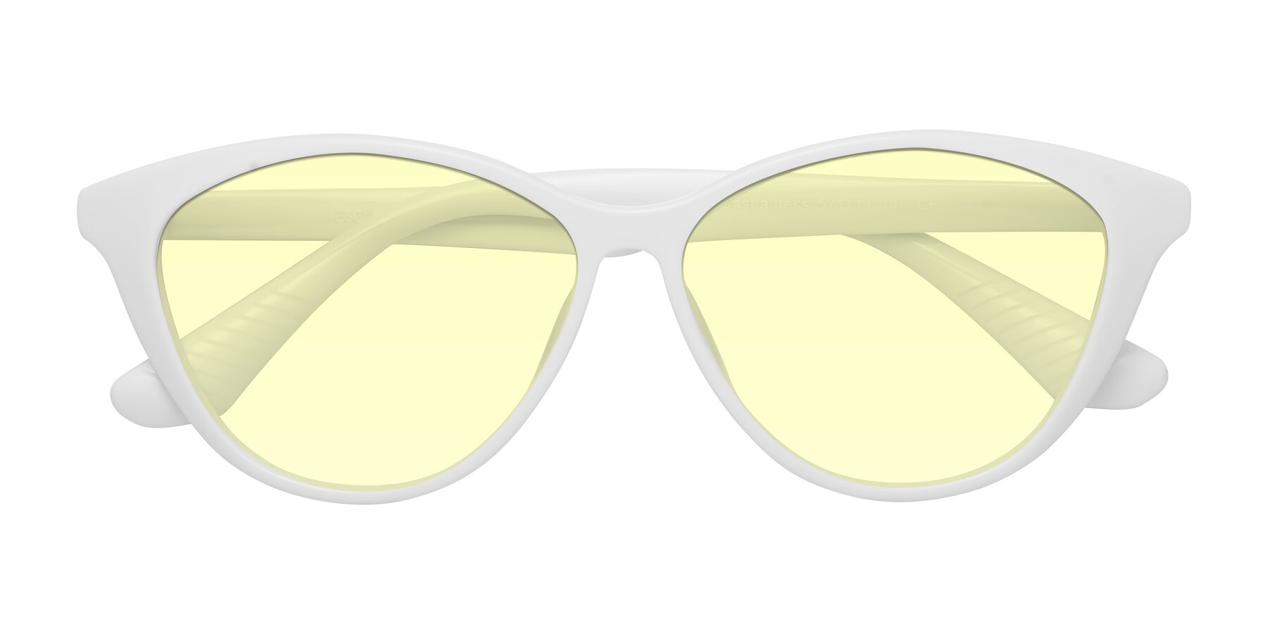 Folded Front of Casualness in Milky White with Light Yellow Tinted Lenses