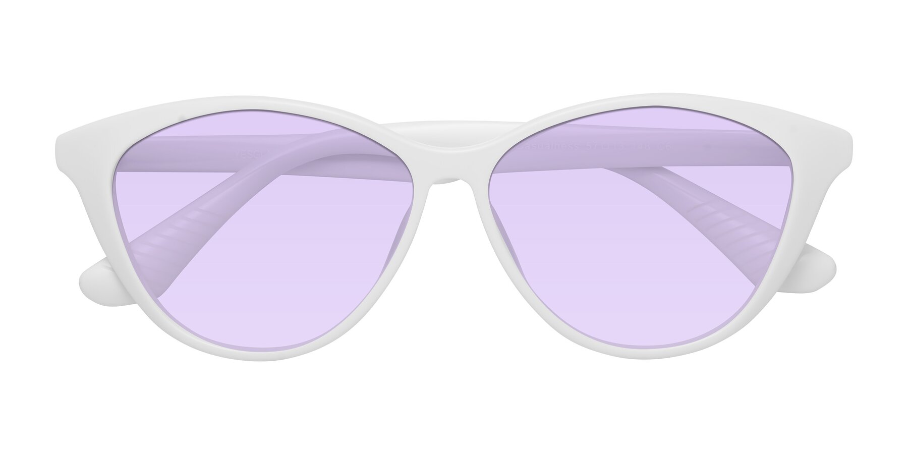 Folded Front of Casualness in Milky White with Light Purple Tinted Lenses