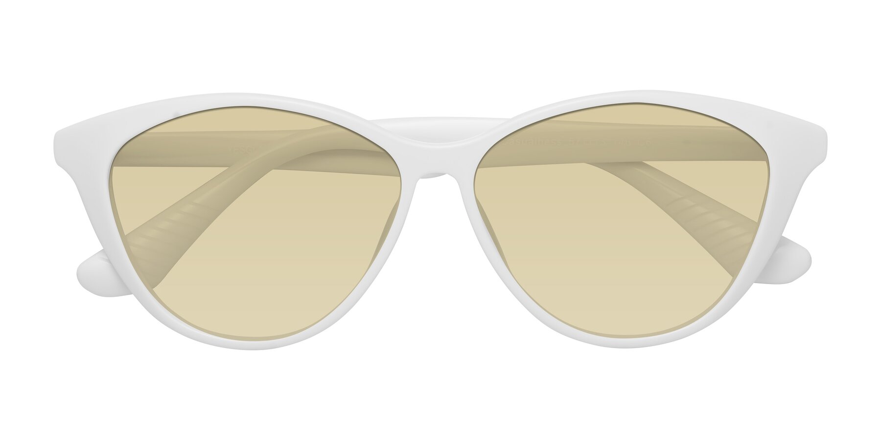 Folded Front of Casualness in Milky White with Light Champagne Tinted Lenses