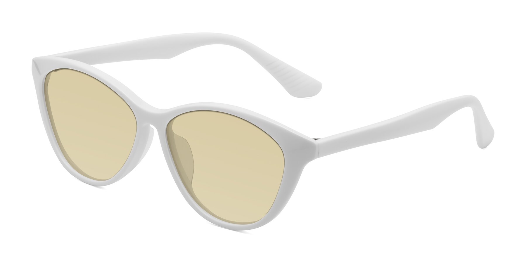 Angle of Casualness in Milky White with Light Champagne Tinted Lenses