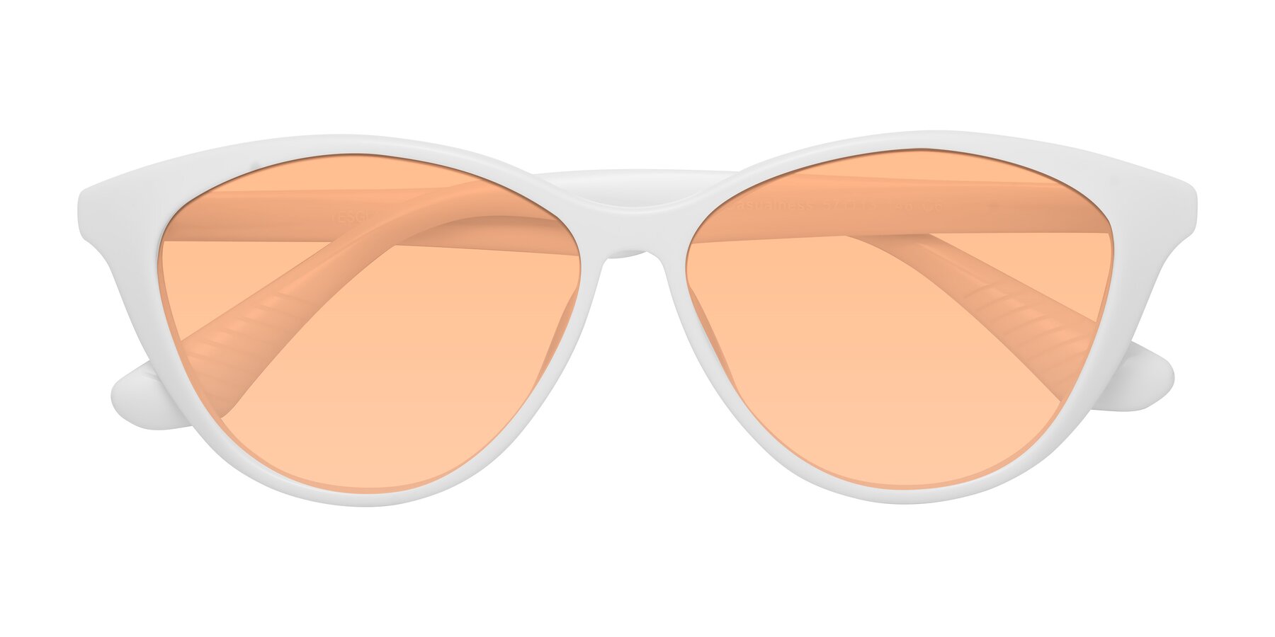 Folded Front of Casualness in Milky White with Light Orange Tinted Lenses