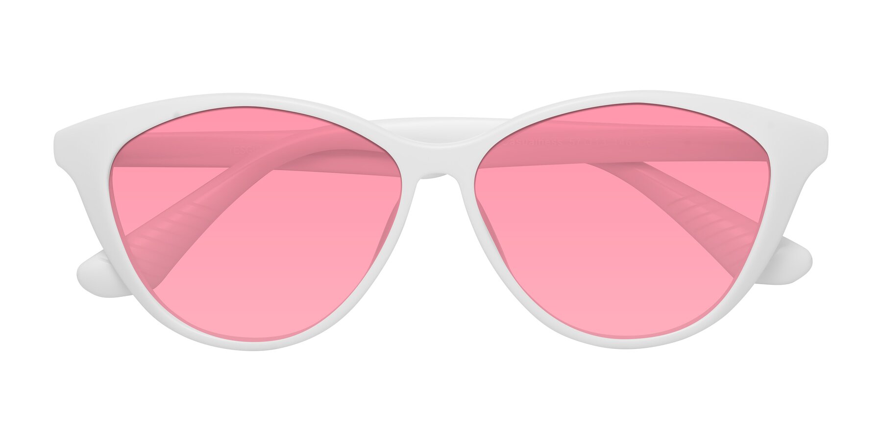 Folded Front of Casualness in Milky White with Pink Tinted Lenses