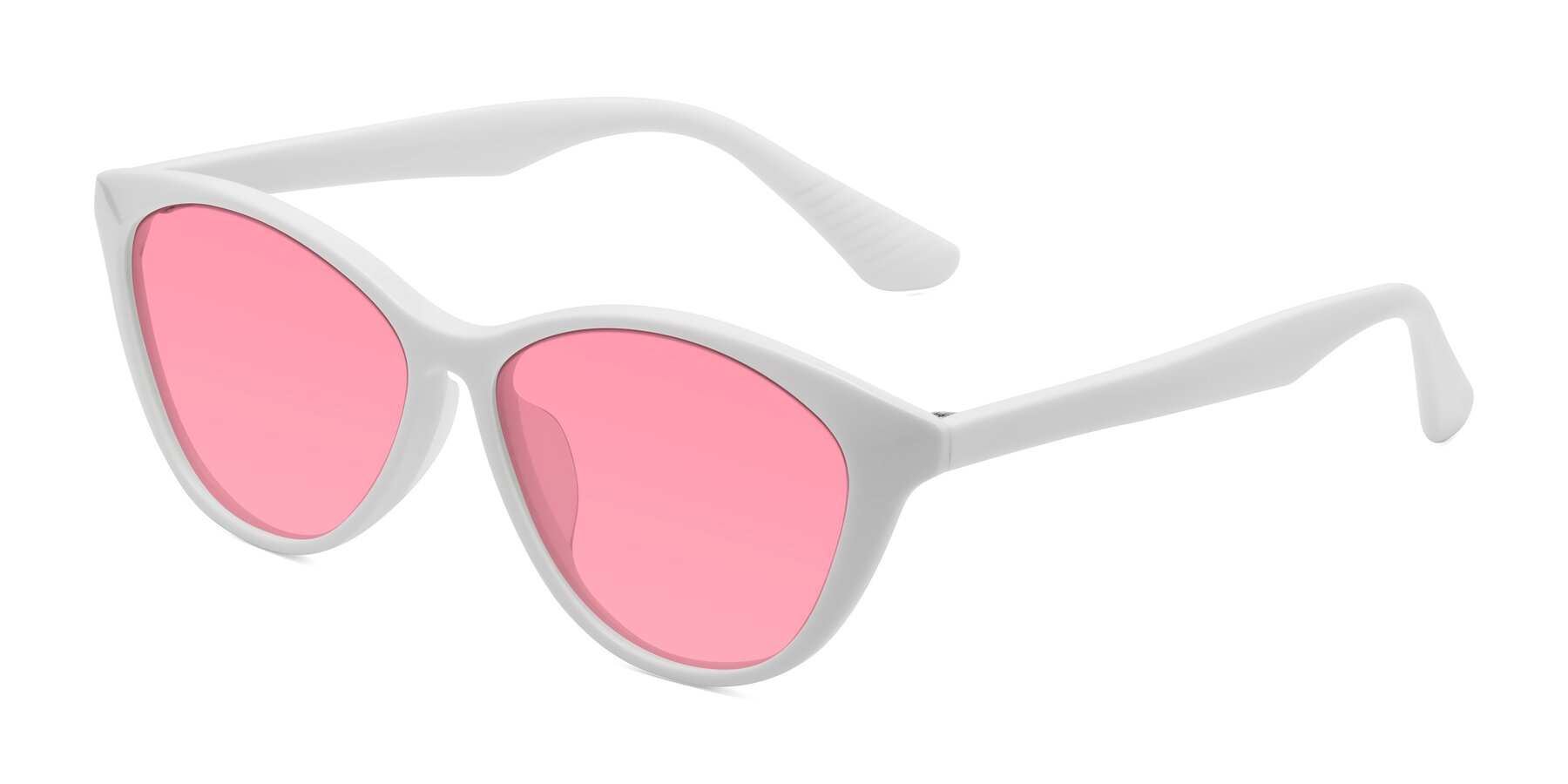 Angle of Casualness in Milky White with Pink Tinted Lenses