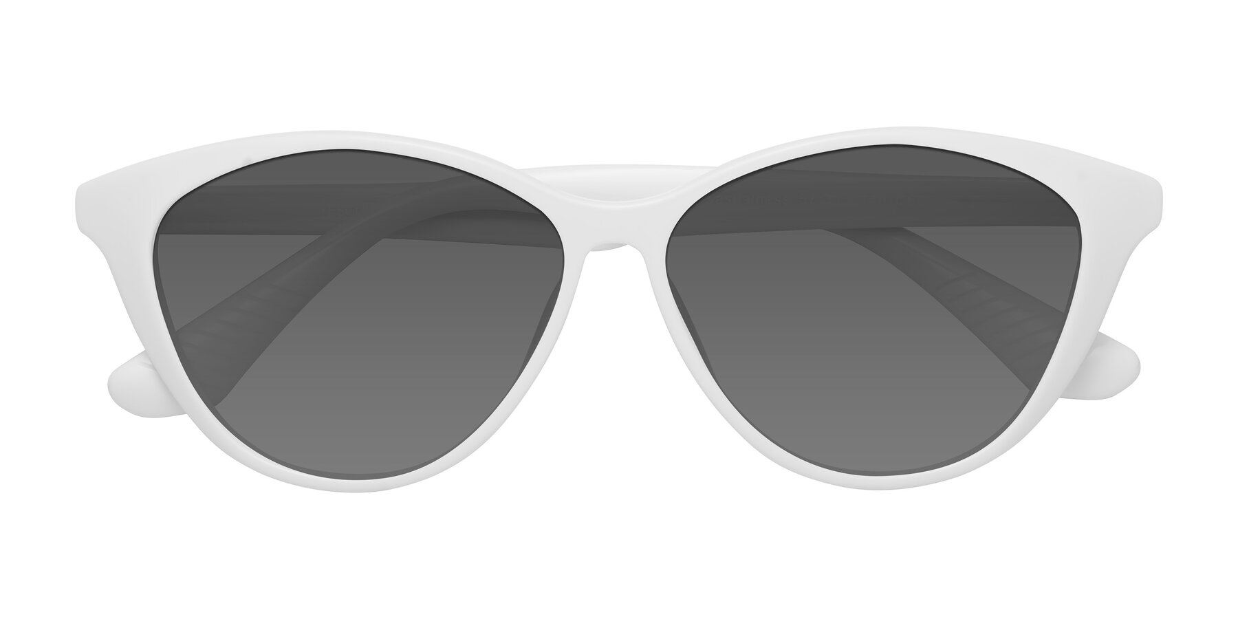 Folded Front of Casualness in Milky White with Medium Gray Tinted Lenses