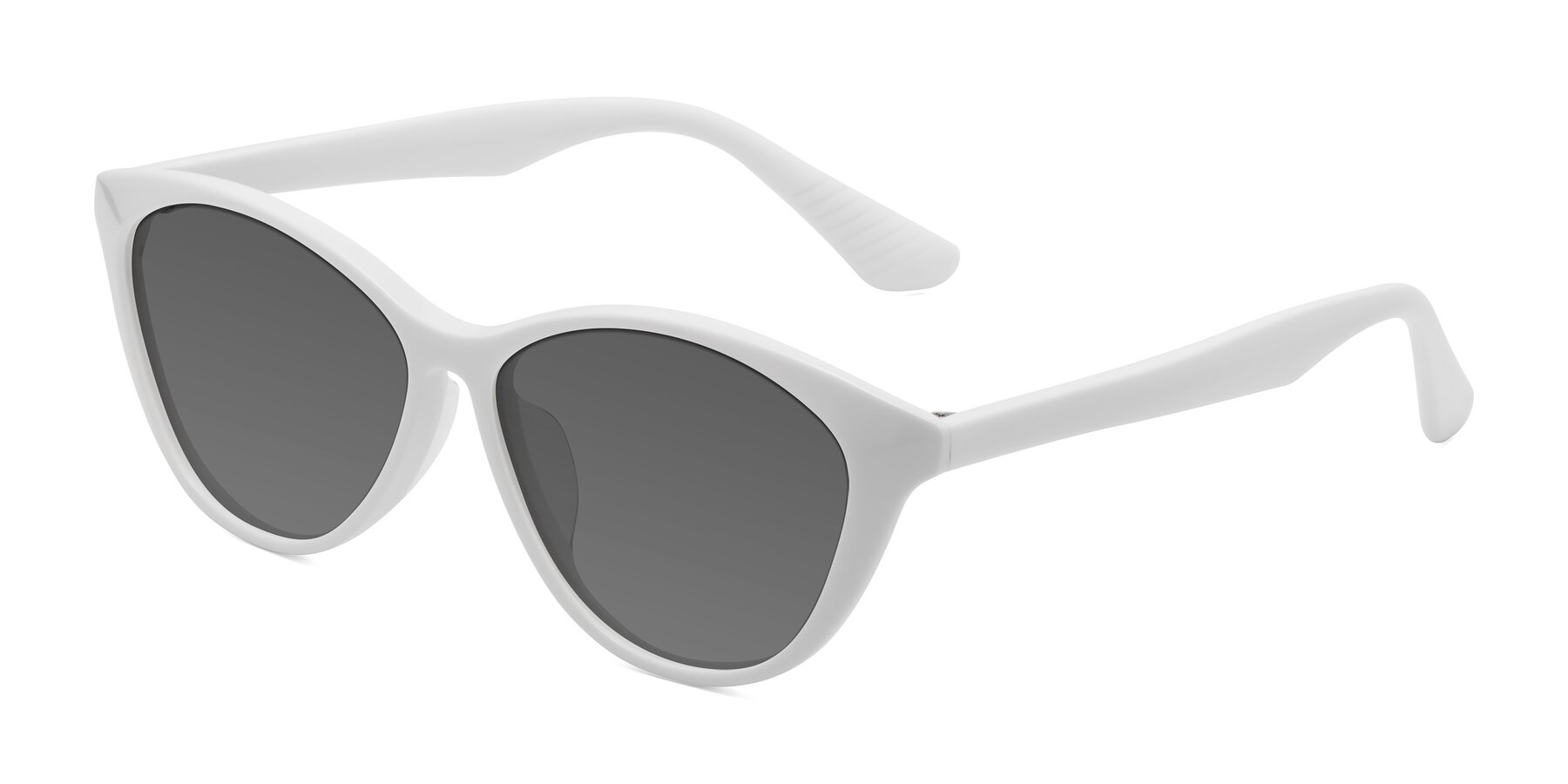 Angle of Casualness in Milky White with Medium Gray Tinted Lenses