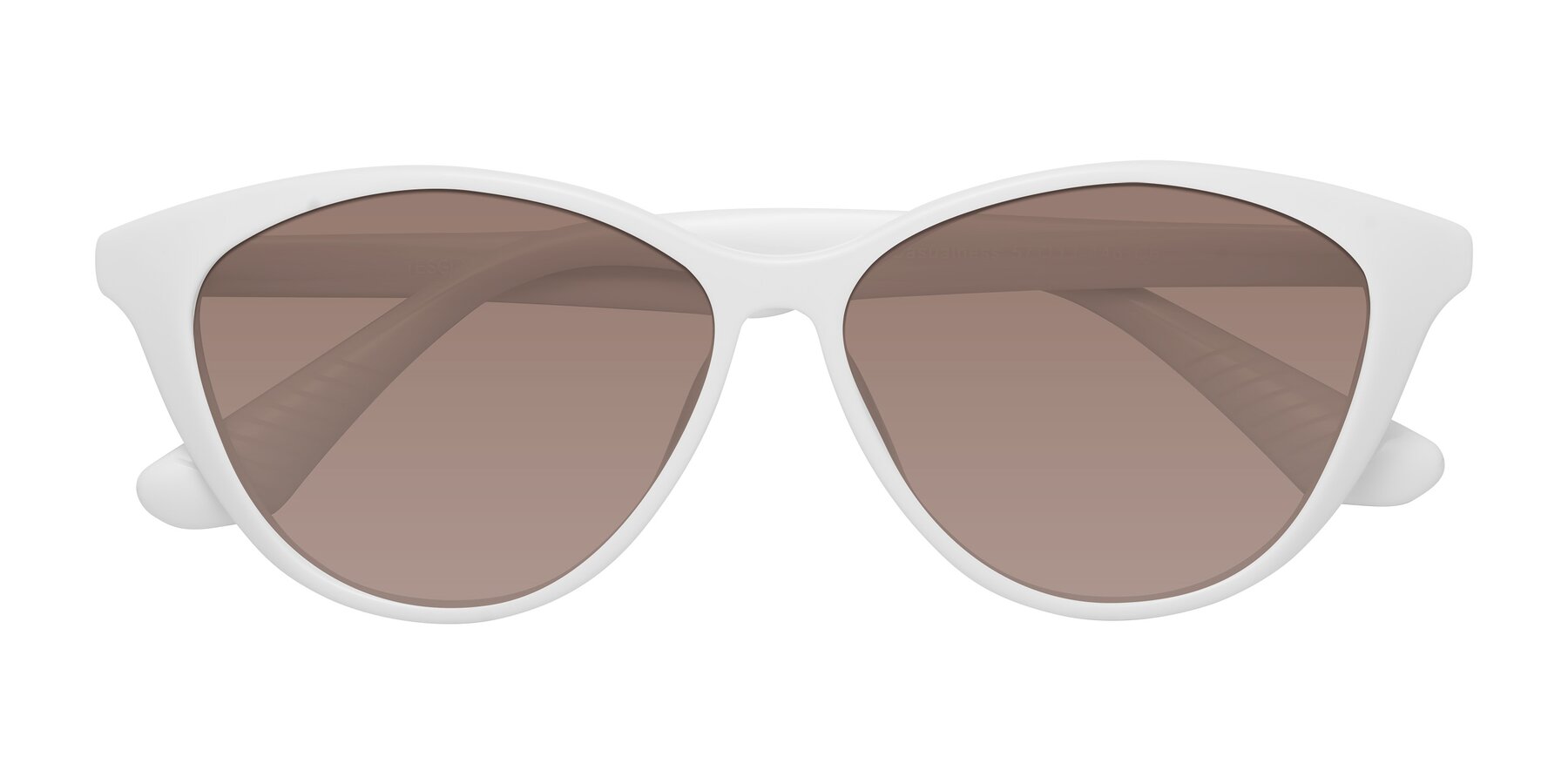 Folded Front of Casualness in Milky White with Medium Brown Tinted Lenses