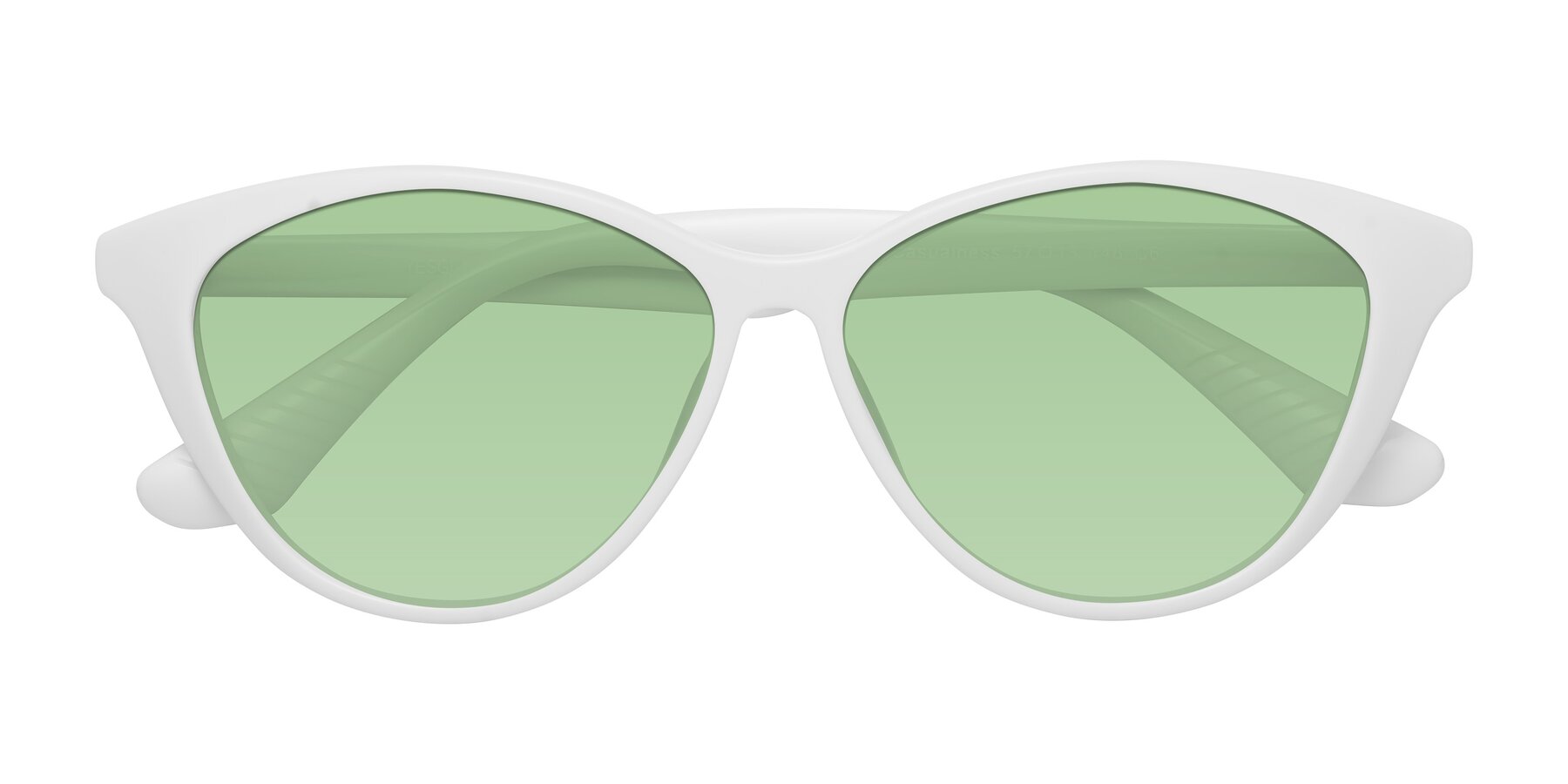 Folded Front of Casualness in Milky White with Medium Green Tinted Lenses