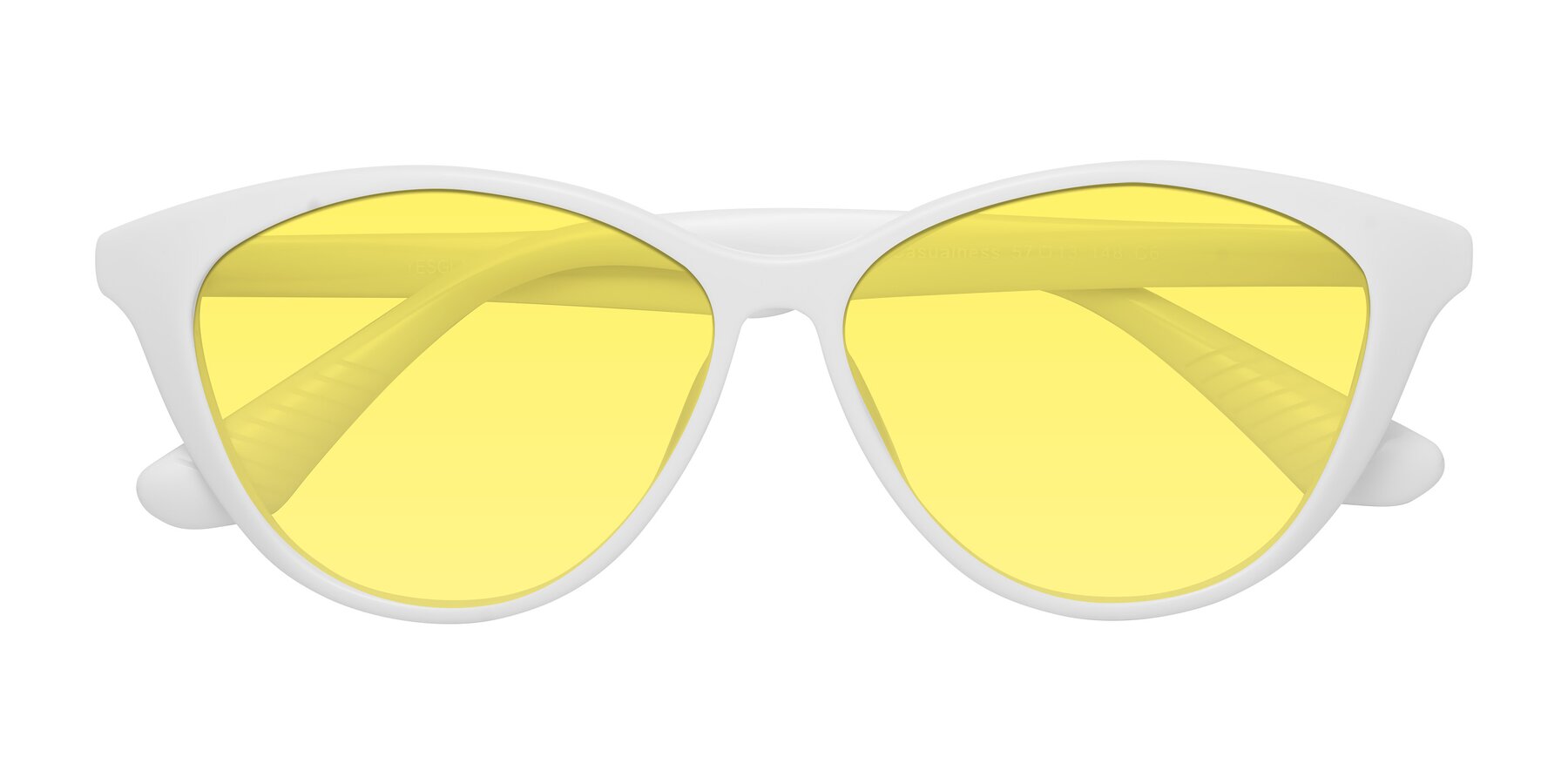 Folded Front of Casualness in Milky White with Medium Yellow Tinted Lenses