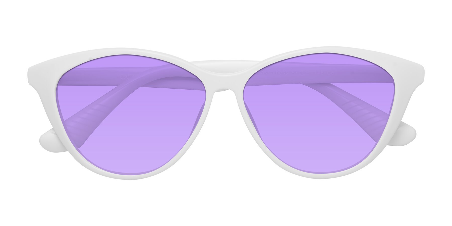 Folded Front of Casualness in Milky White with Medium Purple Tinted Lenses