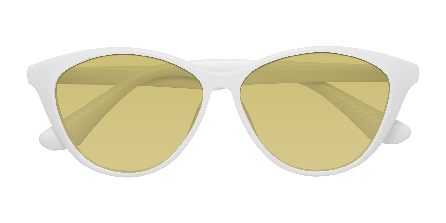 Folded Front of Casualness in Milky White with Medium Champagne Tinted Lenses