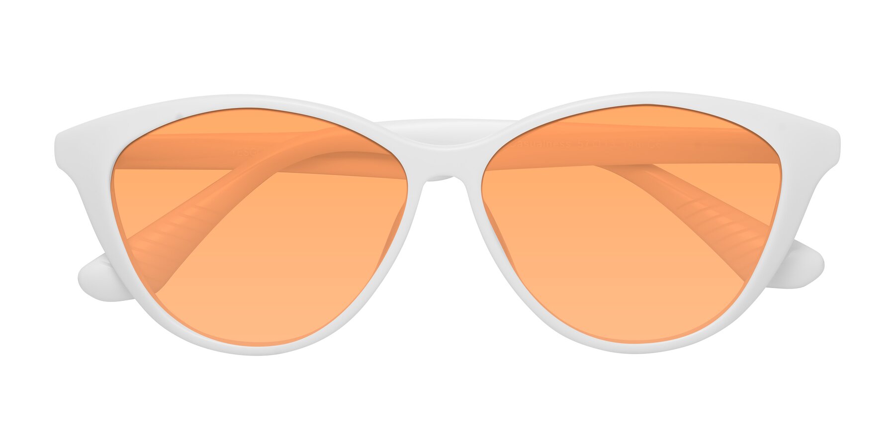 Folded Front of Casualness in Milky White with Medium Orange Tinted Lenses