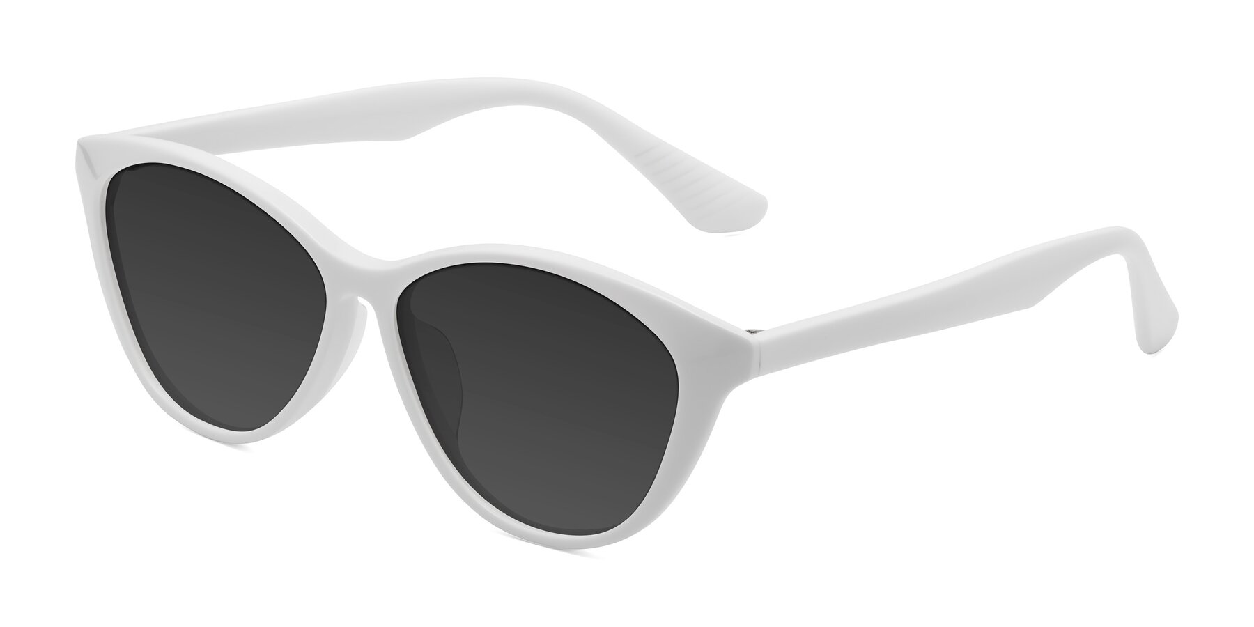 Angle of Casualness in Milky White with Gray Tinted Lenses