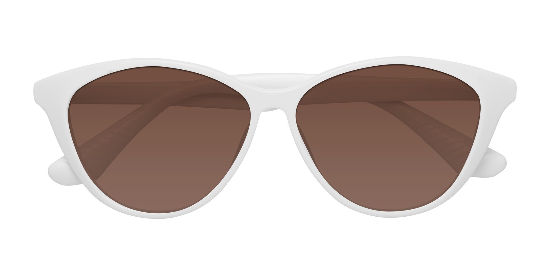 Folded Front of Casualness in Milky White with Brown Tinted Lenses