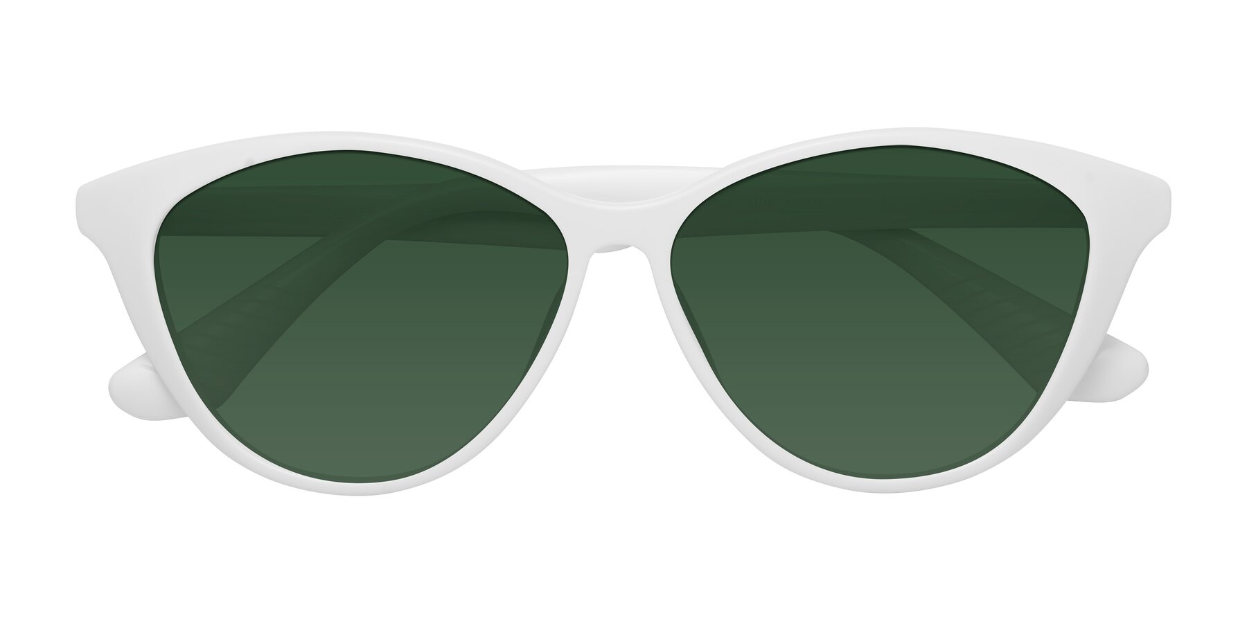 Folded Front of Casualness in Milky White with Green Tinted Lenses