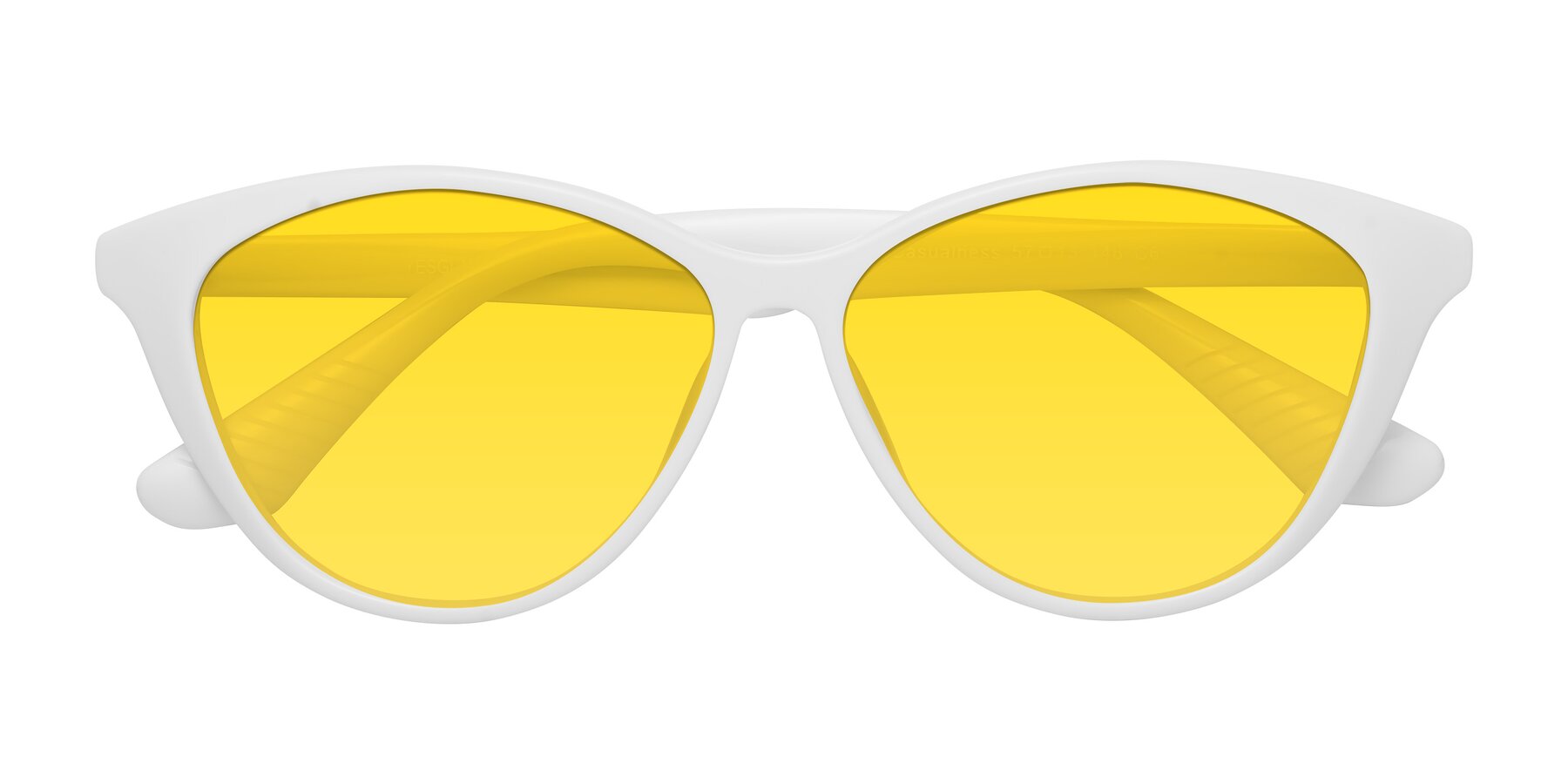 Folded Front of Casualness in Milky White with Yellow Tinted Lenses