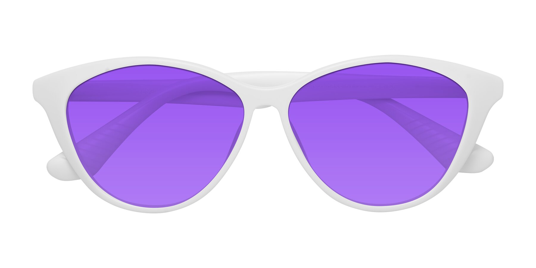 Folded Front of Casualness in Milky White with Purple Tinted Lenses