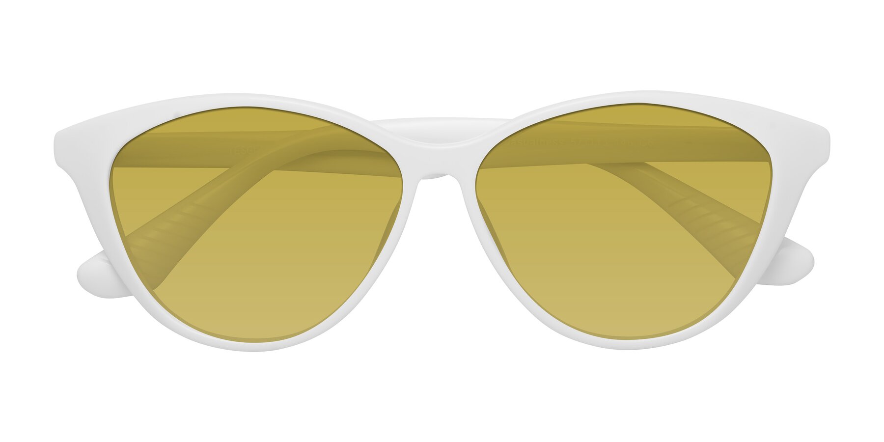 Folded Front of Casualness in Milky White with Champagne Tinted Lenses