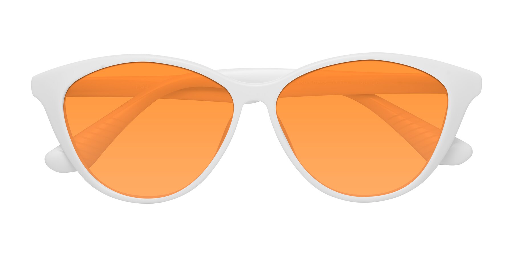 Folded Front of Casualness in Milky White with Orange Tinted Lenses