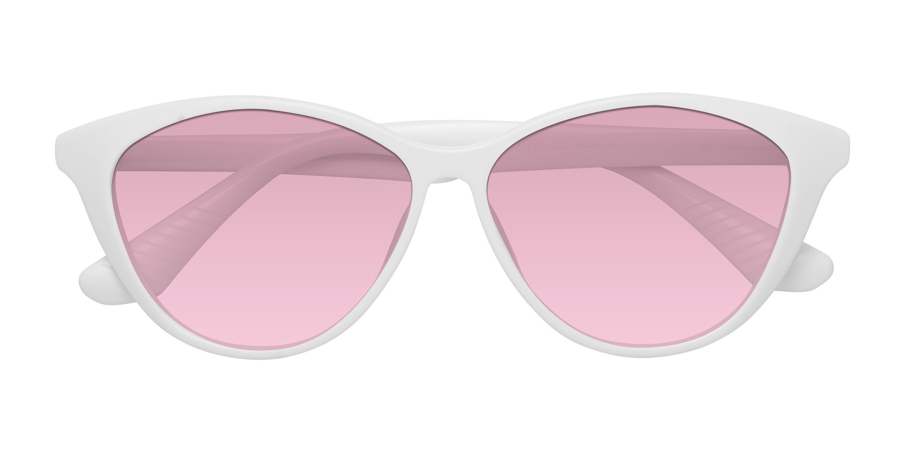 Folded Front of Casualness in Milky White with Light Wine Tinted Lenses