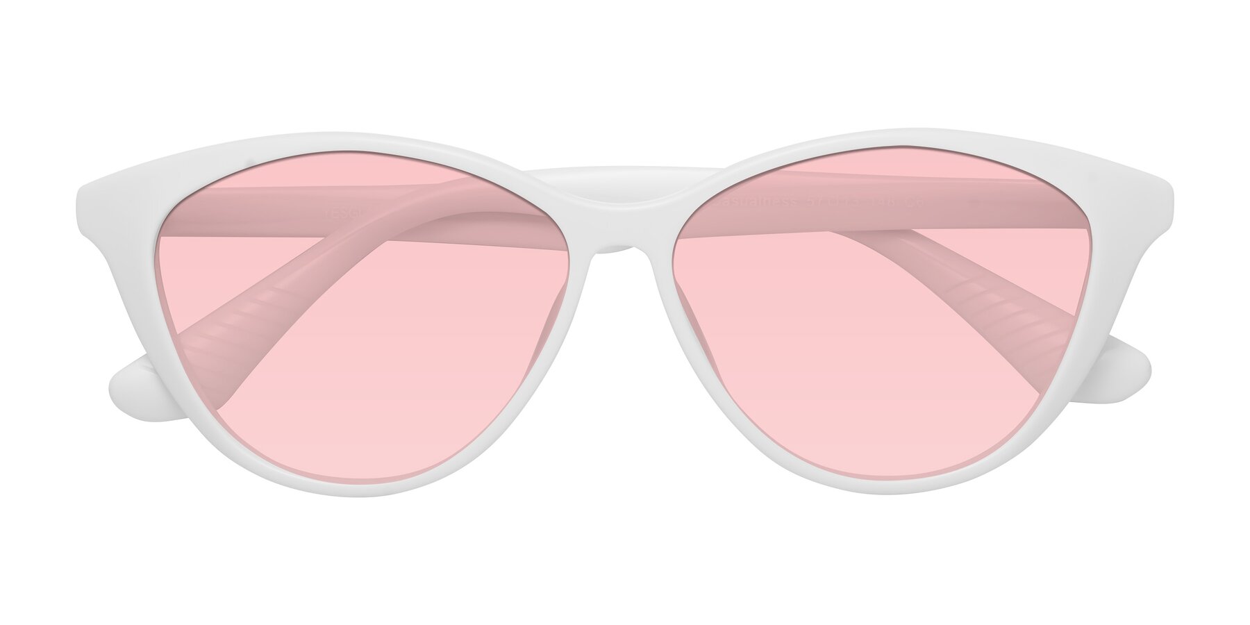 Folded Front of Casualness in Milky White with Light Garnet Tinted Lenses