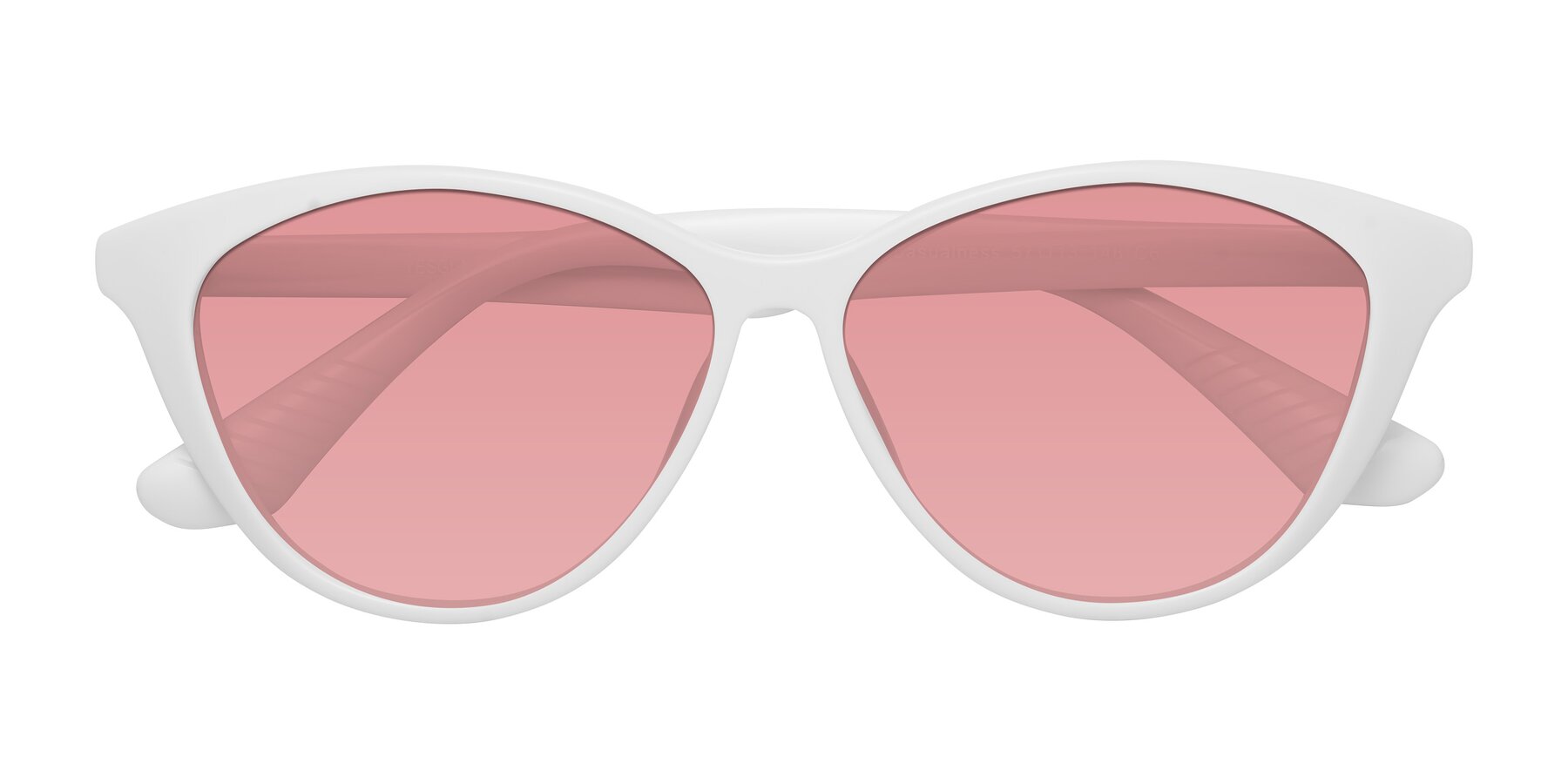 Folded Front of Casualness in Milky White with Medium Garnet Tinted Lenses