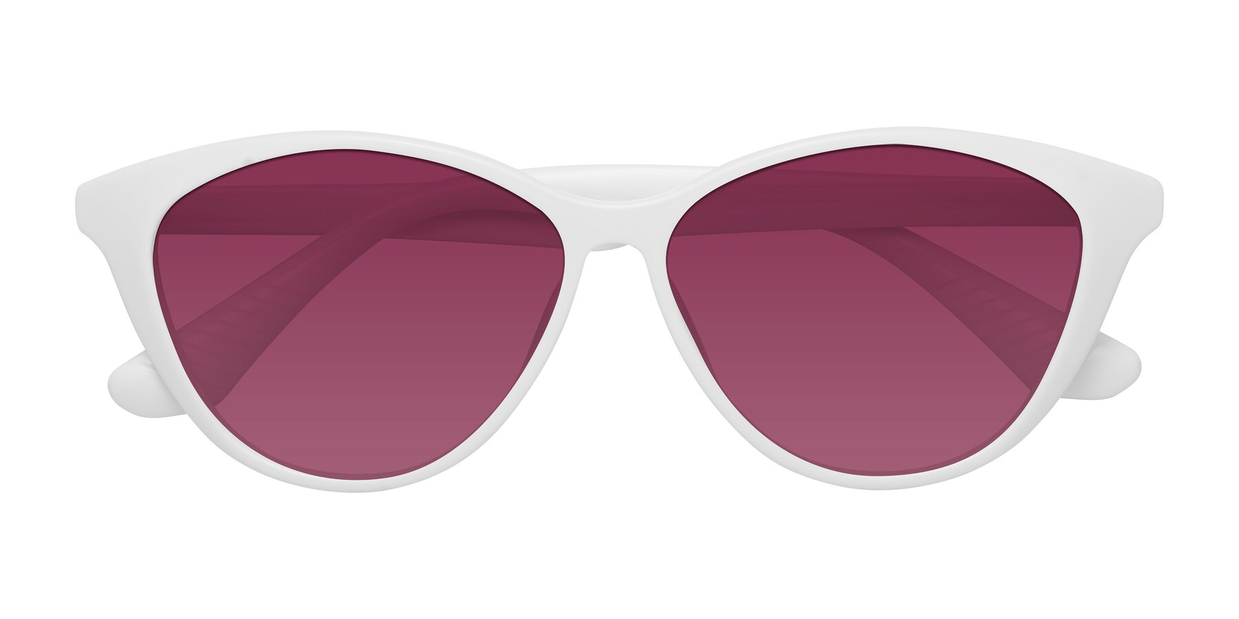 Folded Front of Casualness in Milky White with Wine Tinted Lenses