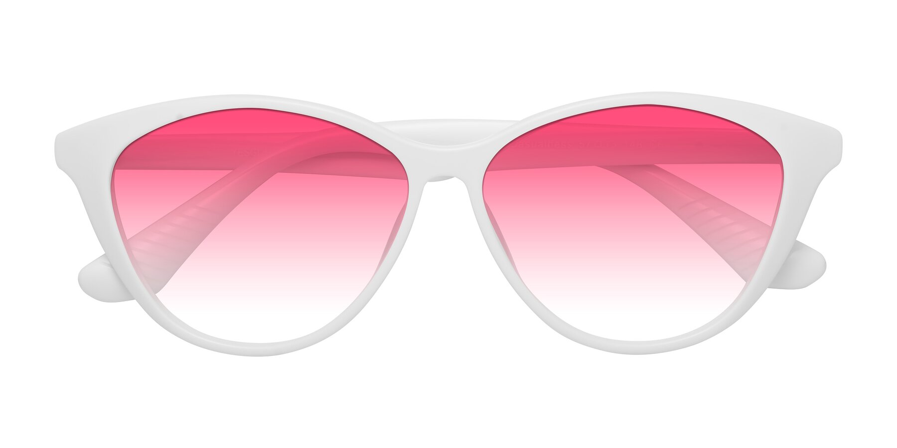 Folded Front of Casualness in Milky White with Pink Gradient Lenses