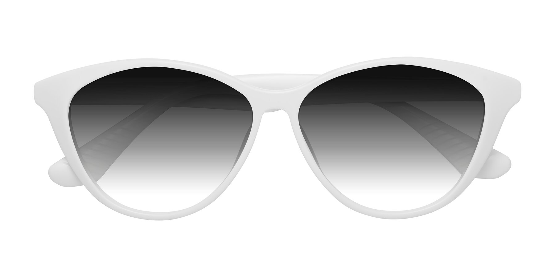 Folded Front of Casualness in Milky White with Gray Gradient Lenses