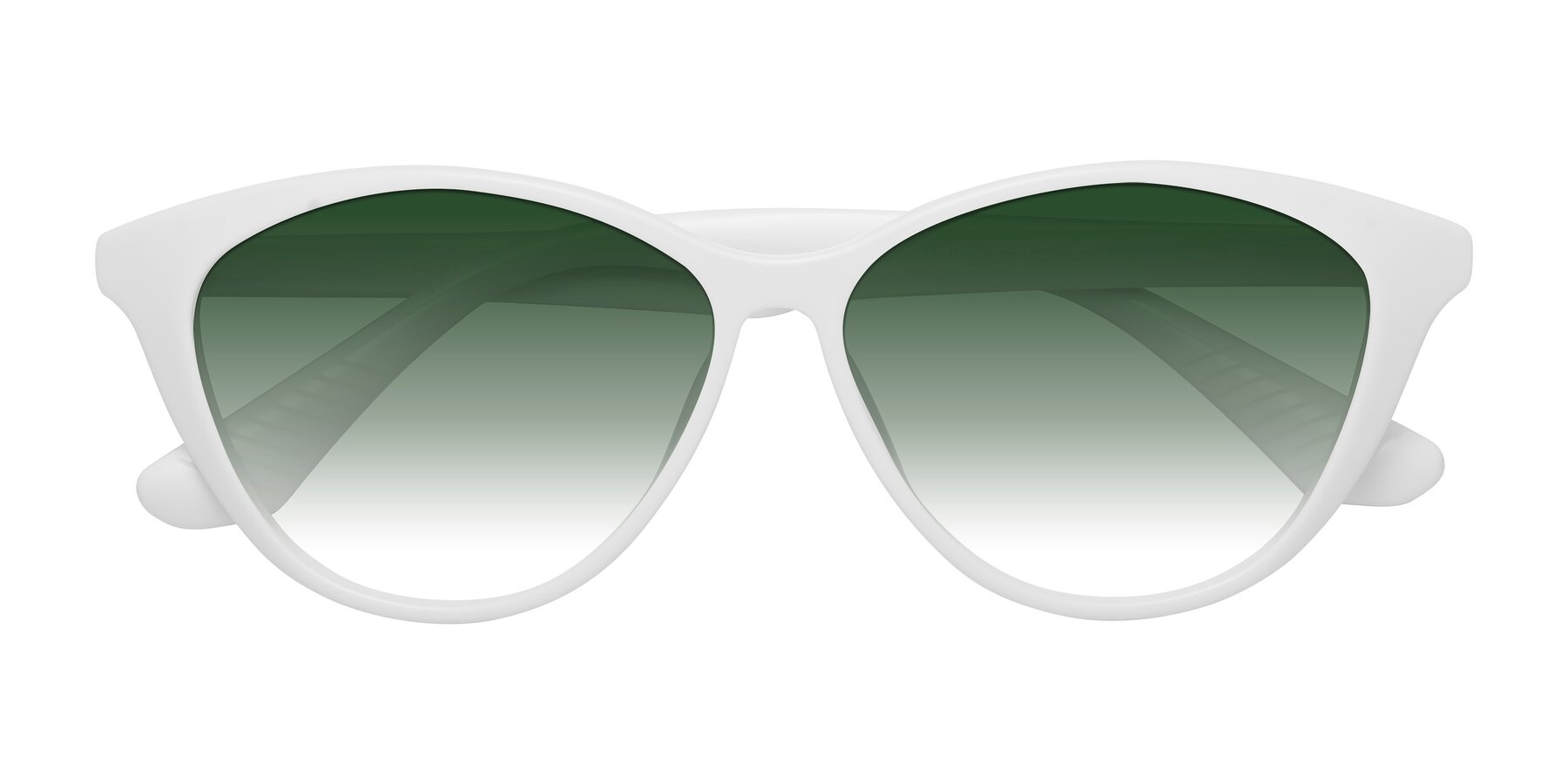 Folded Front of Casualness in Milky White with Green Gradient Lenses