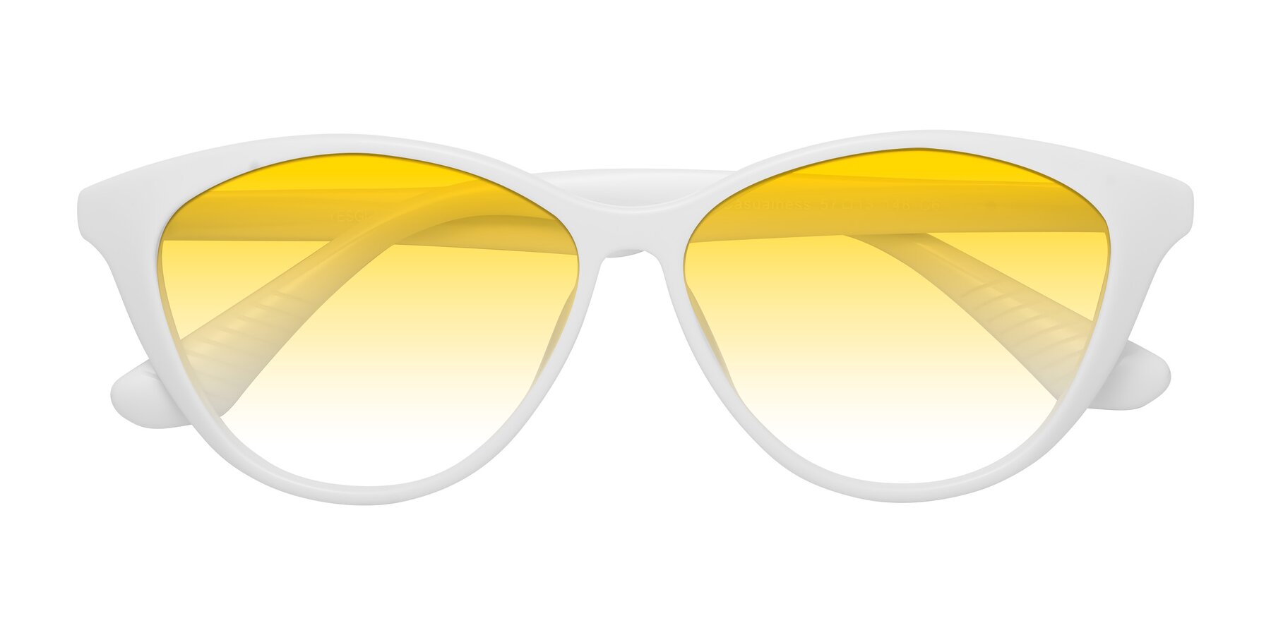 Folded Front of Casualness in Milky White with Yellow Gradient Lenses