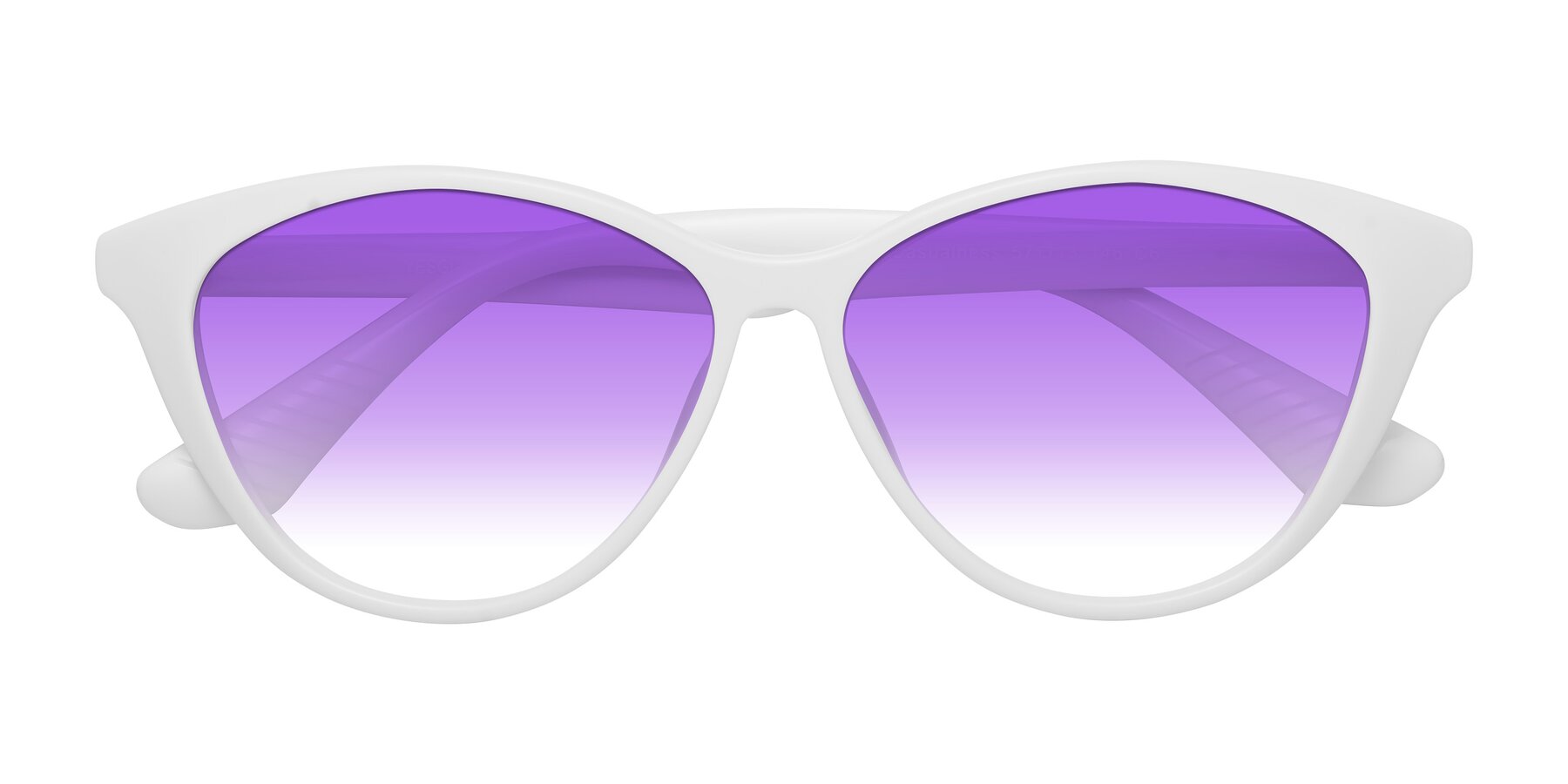 Folded Front of Casualness in Milky White with Purple Gradient Lenses