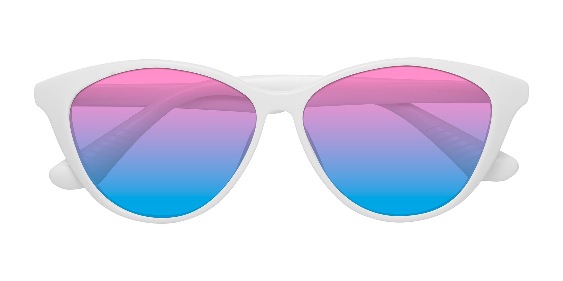 Folded Front of Casualness in Milky White with Pink / Blue Gradient Lenses