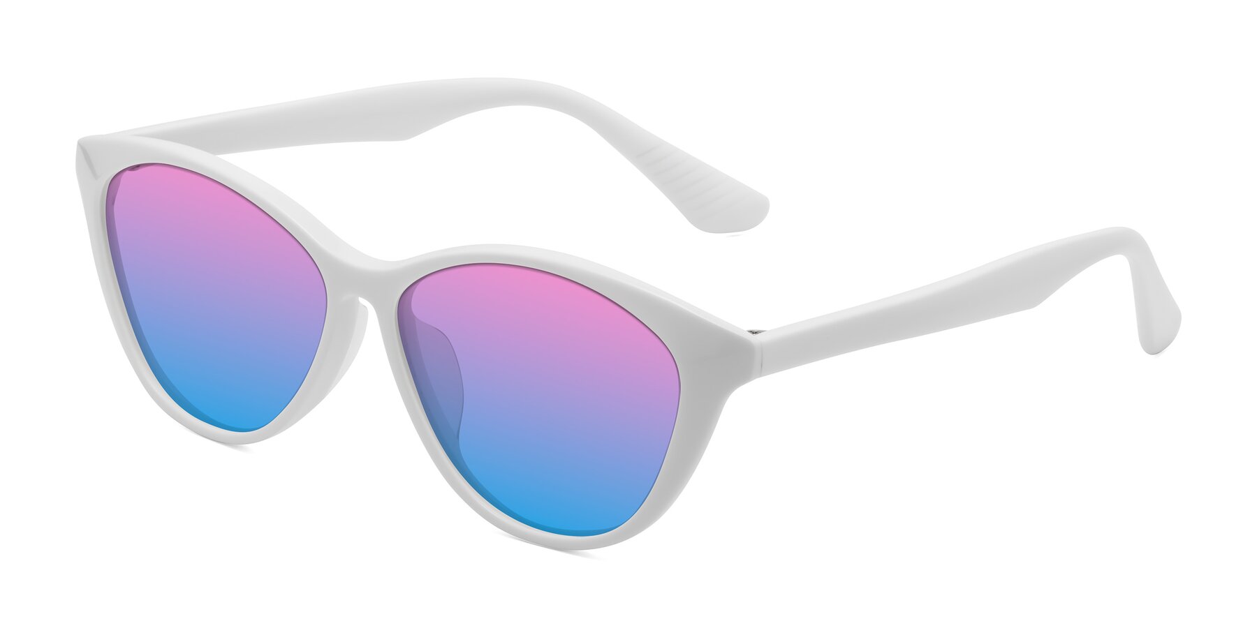 Angle of Casualness in Milky White with Pink / Blue Gradient Lenses