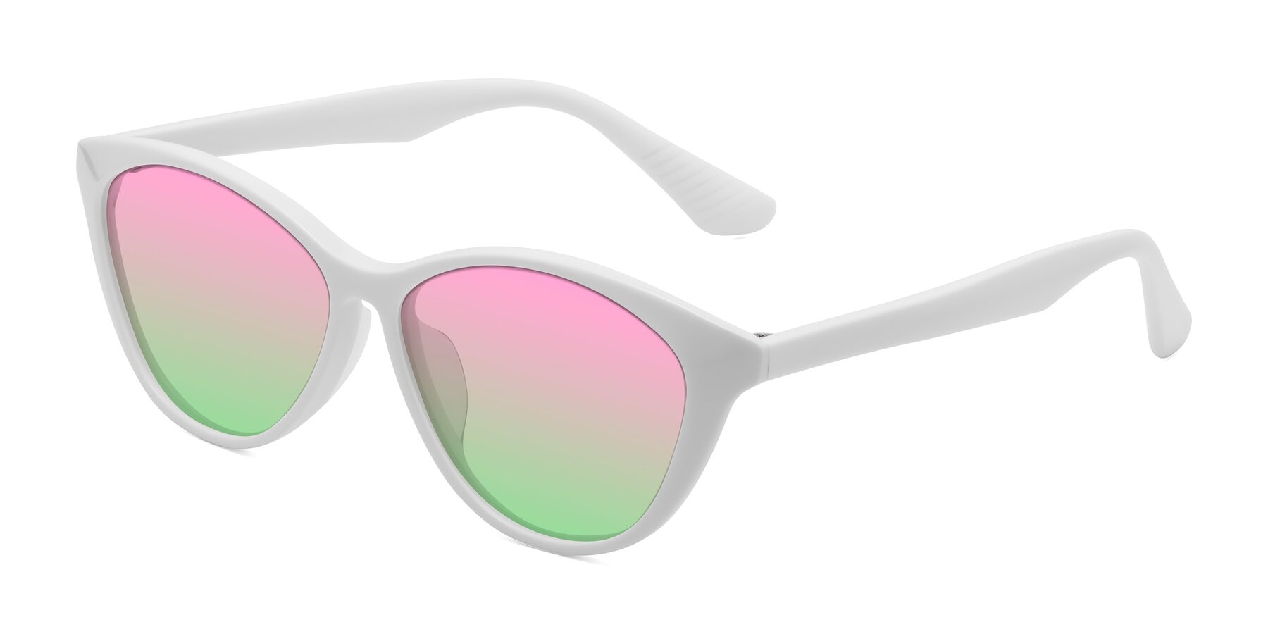 Angle of Casualness in Milky White with Pink / Green Gradient Lenses