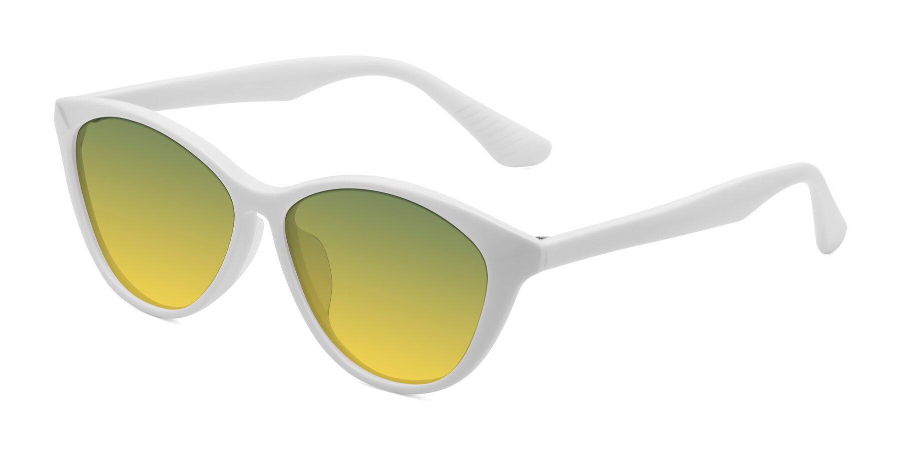 Angle of Casualness in Milky White with Green / Yellow Gradient Lenses