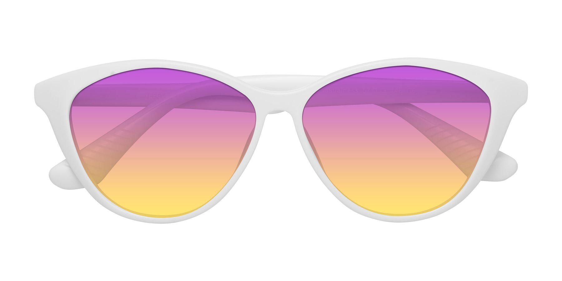 Folded Front of Casualness in Milky White with Purple / Yellow Gradient Lenses