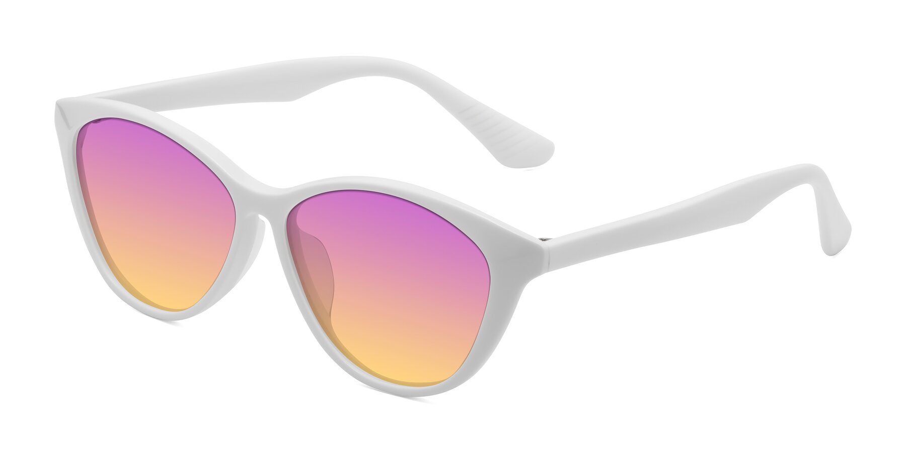 Angle of Casualness in Milky White with Purple / Yellow Gradient Lenses