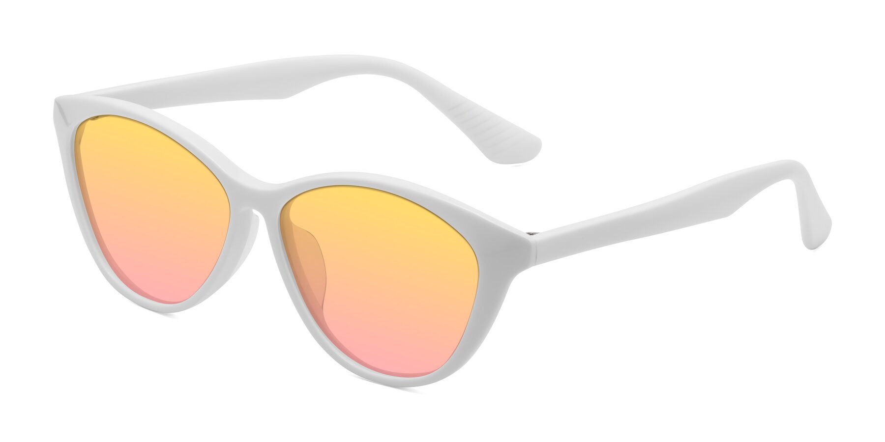 Angle of Casualness in Milky White with Yellow / Pink Gradient Lenses