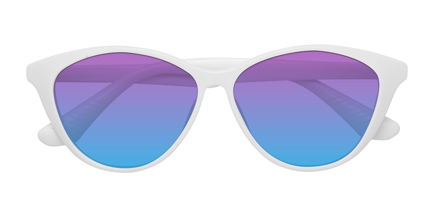 Folded Front of Casualness in Milky White with Purple / Blue Gradient Lenses