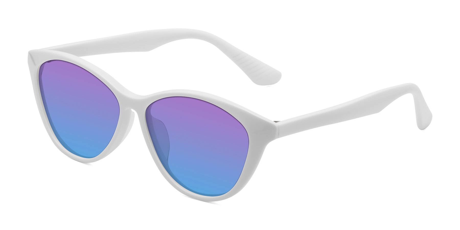 Angle of Casualness in Milky White with Purple / Blue Gradient Lenses